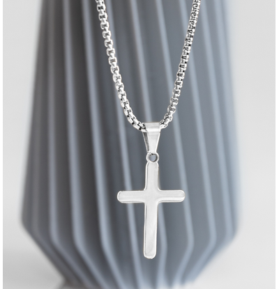 KAYA sieraden Steel Men's Necklace Cross | Silver