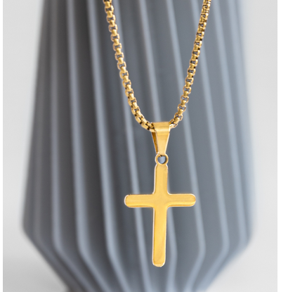 KAYA sieraden Steel Men's Necklace Cross | Gold