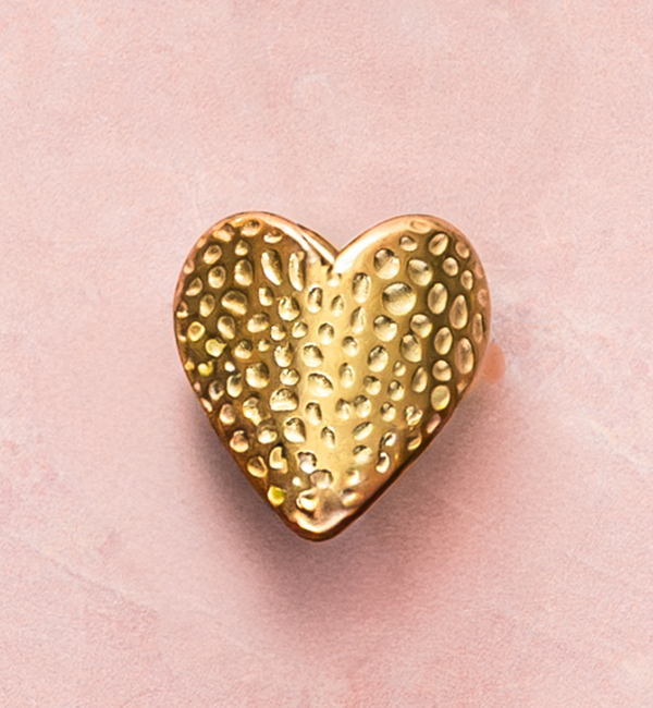 KAYA sieraden  Verstelbare Statement Ring Vintage Heart | Stainless Steel