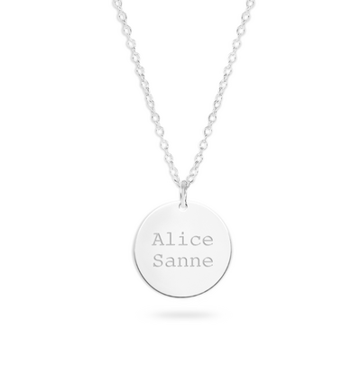 KAYA sieraden Coin ketting  met namen  16mm