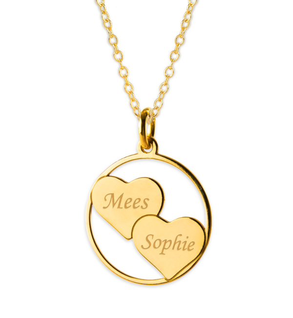 KAYA sieraden Ketting 'Two Hearts, One Love'