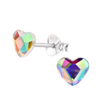 KAYA sieraden Kinderoorbellen Kristallen Regenboog Hartje