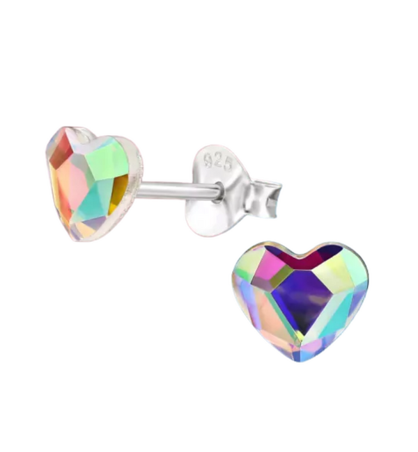 KAYA sieraden Children's Earrings Crystal Rainbow Heart