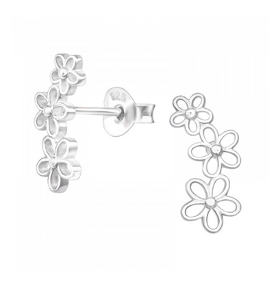 KAYA sieraden Silver children’s earrings ‘Open Flower’ - Copy