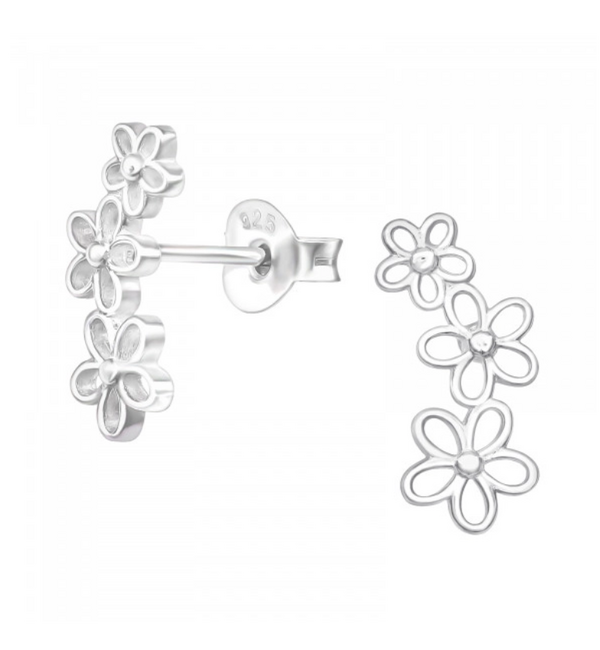 KAYA sieraden Silver children’s earrings ‘Open Flower’ - Copy