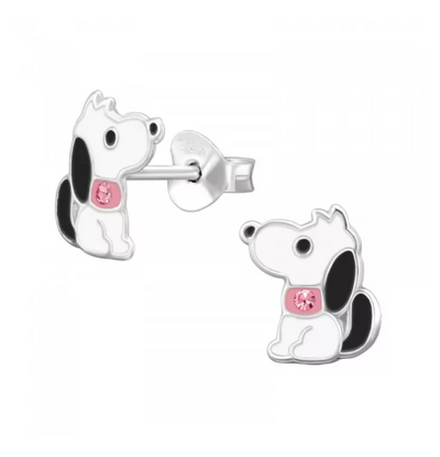 KAYA sieraden Kinderoorbellen Hondje met Kristal