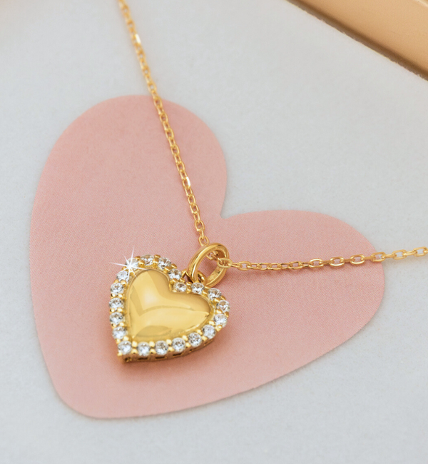 KAYA sieraden Ketting 'Hartje' Pavé