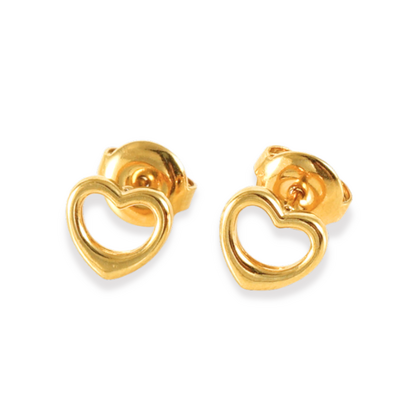 KAYA sieraden Gold open heart earrings | Stainless Steel