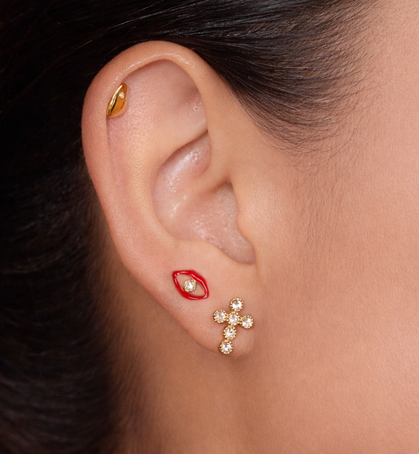 KAYA sieraden Kruisjes oorbellen met kristal |  Stainless Steel