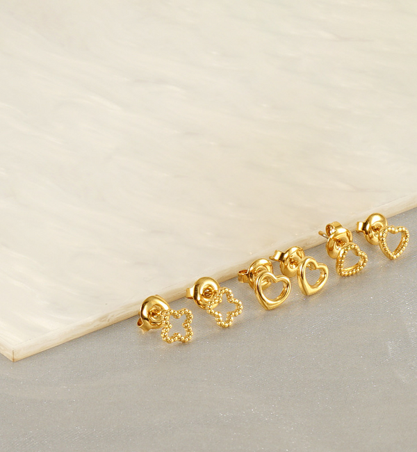 KAYA sieraden Earrings Hearts White | Stainless Steel - Copy - Copy