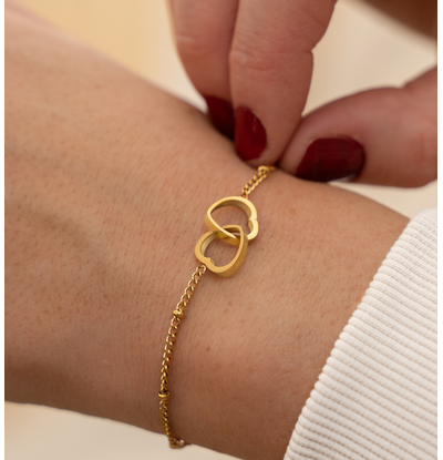 KAYA sieraden Bracelet Connected Hearts | Stainless Steel