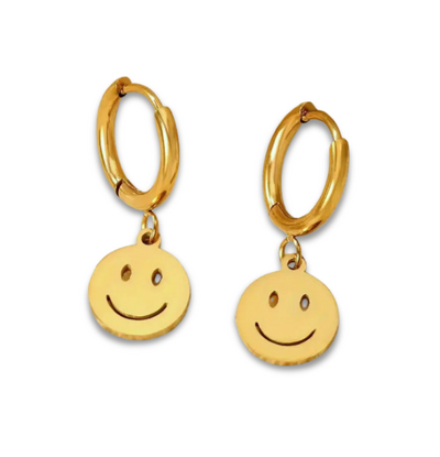 KAYA sieraden Oorringen Smiley |  Stainless Steel
