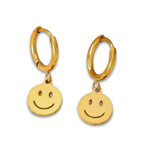 KAYA sieraden Oorringen Smiley |  Stainless Steel