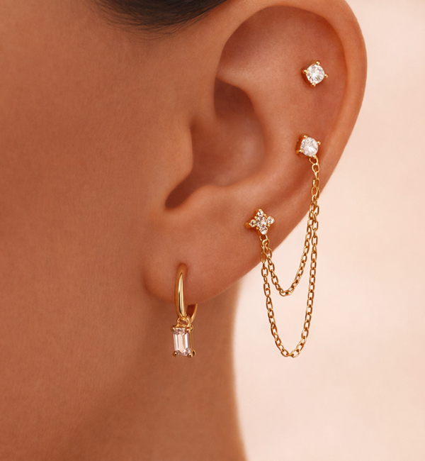 KAYA sieraden Studs met Kristal |  Stainless Steel