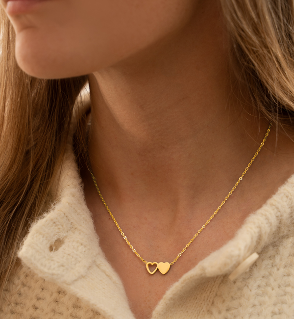 KAYA sieraden Sister necklaces set 2 hearts