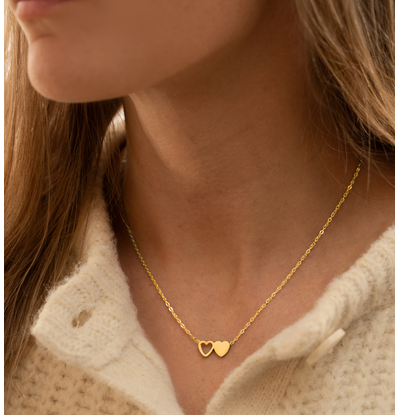 KAYA sieraden Children's necklace with two hearts