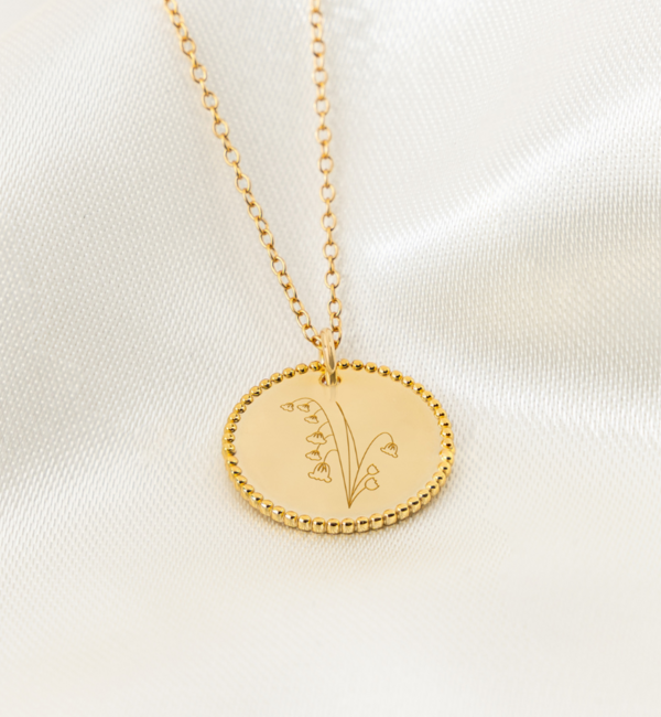 KAYA sieraden  Eid al-Fitr gift | Coin necklace with birth flowers