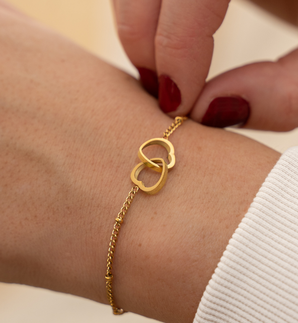 KAYA sieraden Sisters bracelet set Connected Heart | Stainless Steel