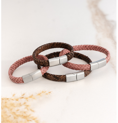 KAYA sieraden 4x Family Bracelet Set Braided Leather