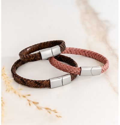 KAYA sieraden Family Bracelet Set Without Engraving Braided Leather