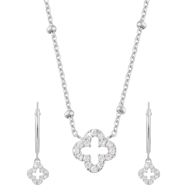 KAYA sieraden Clover Jewelry Set with Zirconia Crystals