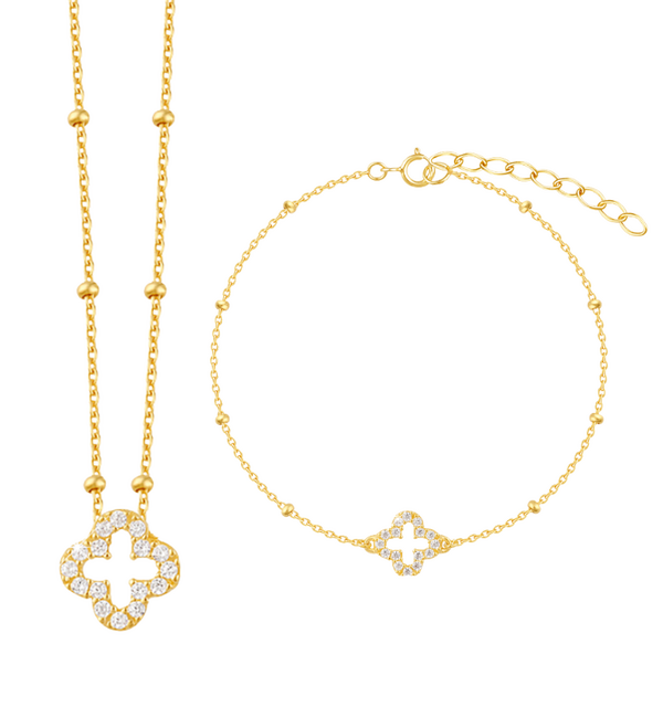KAYA sieraden Clover Ball Jewelry Set with Zirconia