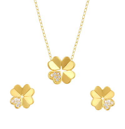 KAYA sieraden Luxury Jewelry Set Women Clover with Crystals