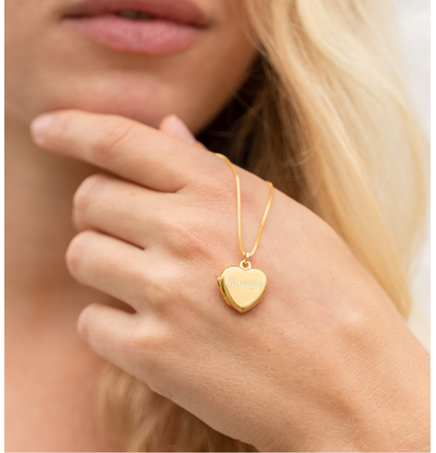 KAYA sieraden Ketting met naam gravure Medaillon