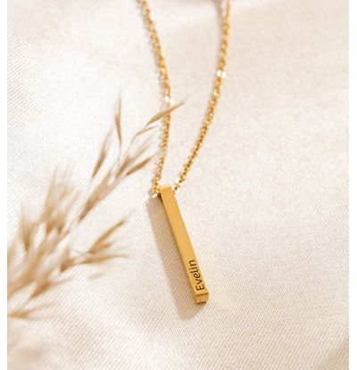 KAYA sieraden Necklace with Name 'Elegant Bar' | Stainless Steel