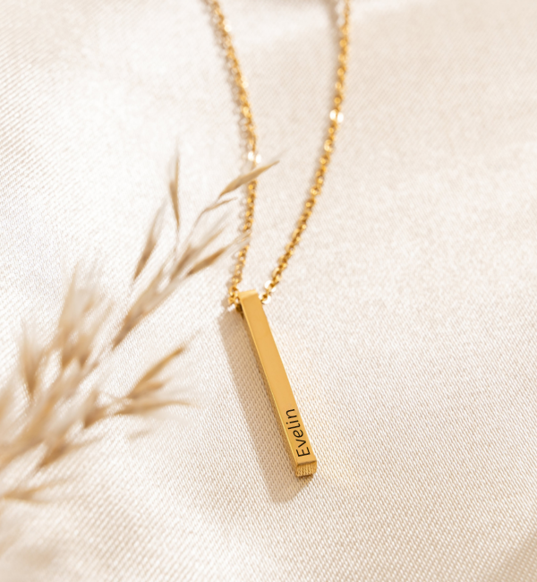 KAYA sieraden Necklace with Engraving 'Elegant Bar' | Stainless Steel