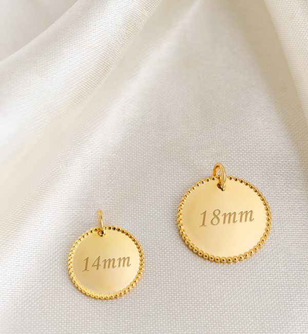 KAYA sieraden Loose Engraving Charm Beaded Disc