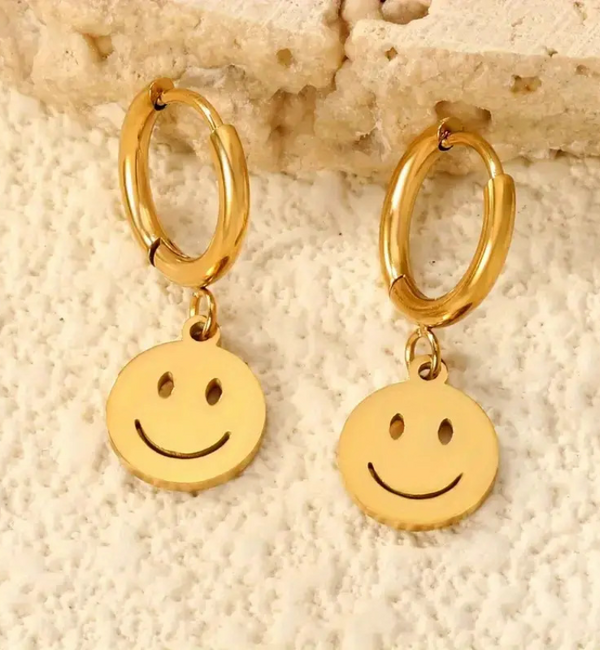 KAYA sieraden Oorringen Smiley |  Stainless Steel