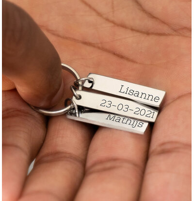 KAYA sieraden Keychain with three engravings