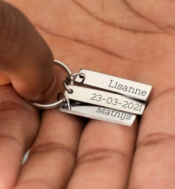 KAYA sieraden Keychain with three engravings