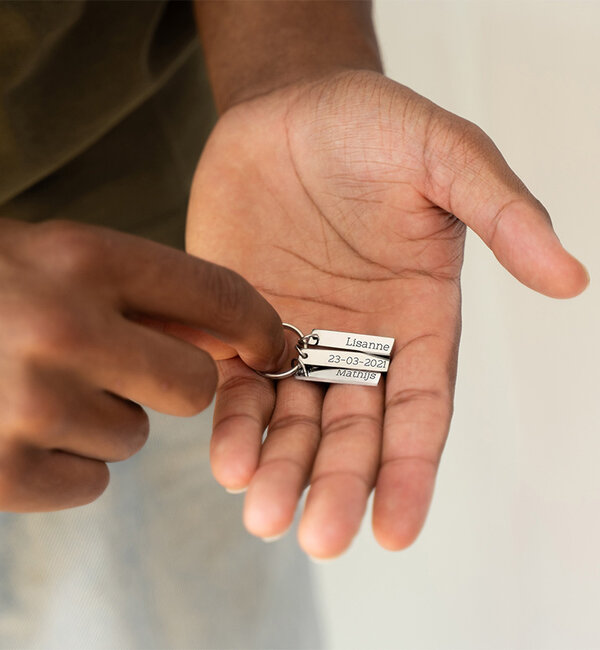 KAYA sieraden Keychain with three engravings