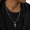 KAYA sieraden Steel men's cross chain | Silver