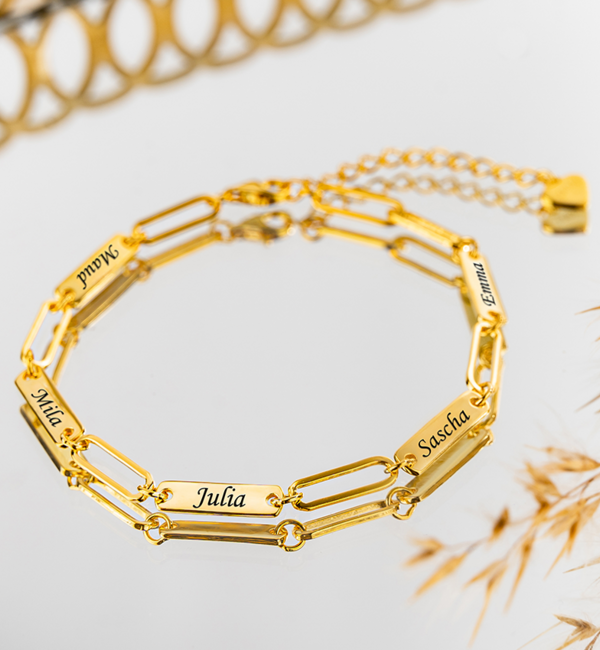 KAYA sieraden Personalized Chain Bracelet with Name ‘Closed Forever’ | Choose your names - Copy