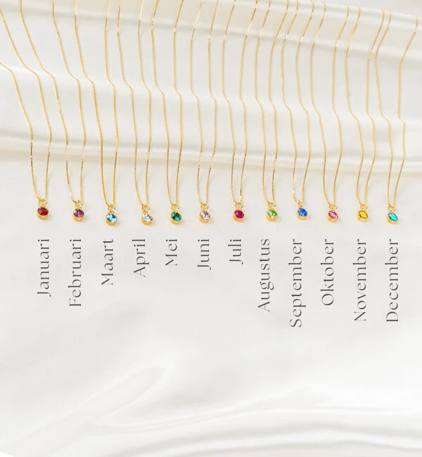 KAYA sieraden Ketting 'Circle of Life' met 2 Geboortestenen