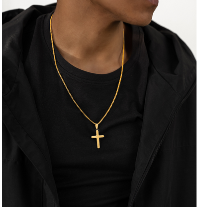 KAYA sieraden Steel Men's Necklace Cross | Gold