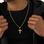 KAYA sieraden Steel men's cross chain | Gold