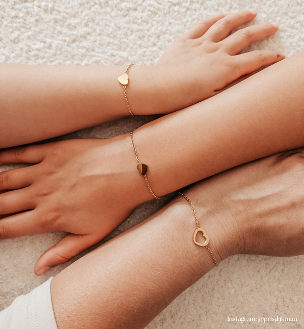 KAYA sieraden Moeder & Dochters Armbanden 'Hartjes'| Stainless Steel