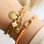 KAYA sieraden Orange Glass Pearl Bracelet Set ‘Festival Pearl’ | Stainless Steel