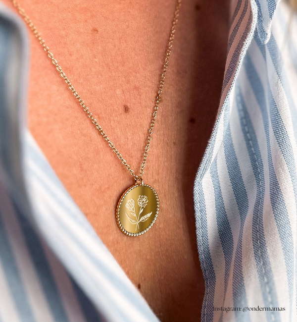 KAYA sieraden Ketting met Geboortebloem Boeket