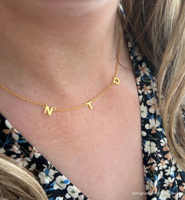 KAYA sieraden Letter chain I 2 slanted letters - Copy