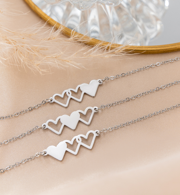 KAYA sieraden Harttes Necklace Set | Stainless Steel Silver