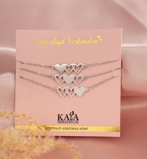 KAYA sieraden Harttes Necklace Set | Stainless Steel Silver