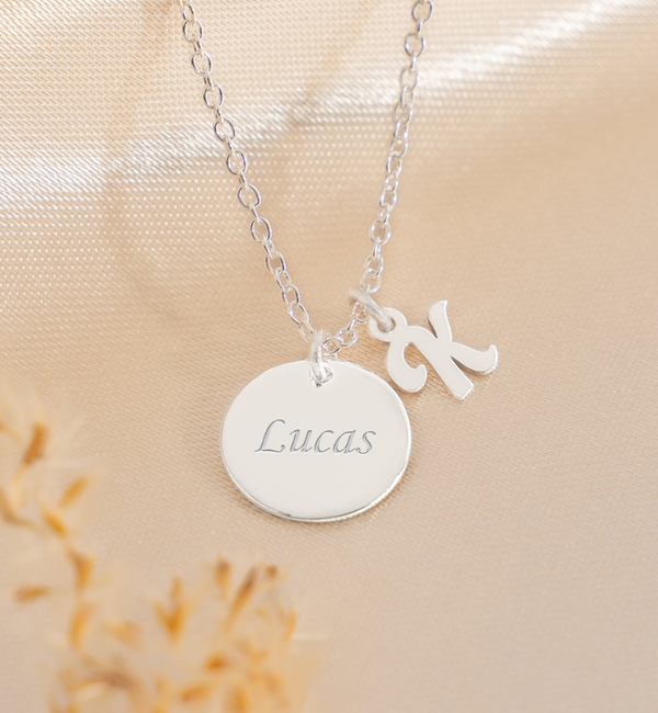 KAYA sieraden Necklace 'Beaded Disc' with Engraving - Copy