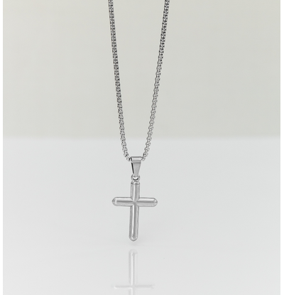 KAYA sieraden Stalen Bold herenketting Kruis | Zilver