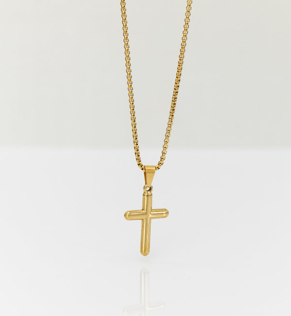 KAYA sieraden Stalen Bold herenketting Kruis | Goud