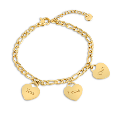 KAYA sieraden Bracelet with Names | 3 Hearts